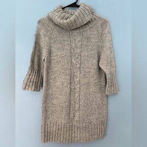 Fenn Wright Manson Size Small Gray Acrylic Wool Blend Turtleneck Cable Sweater